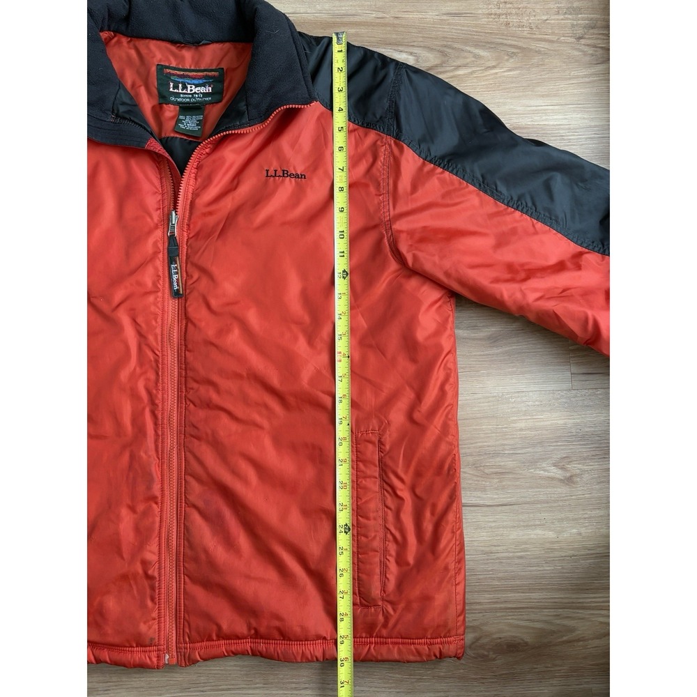 LL Bean Men's‎ Primaloft Puffer Jacket XLT Red Black  Vintage Full Zip Coat - Picture 7 of 7